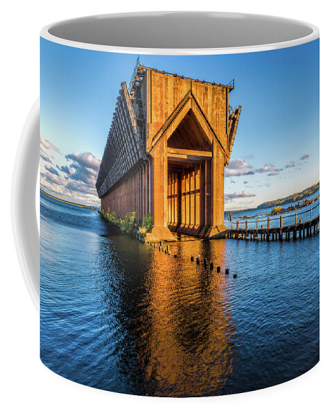 Water Coffee Mug featuring the photograph Ore Dock by Joe Holley