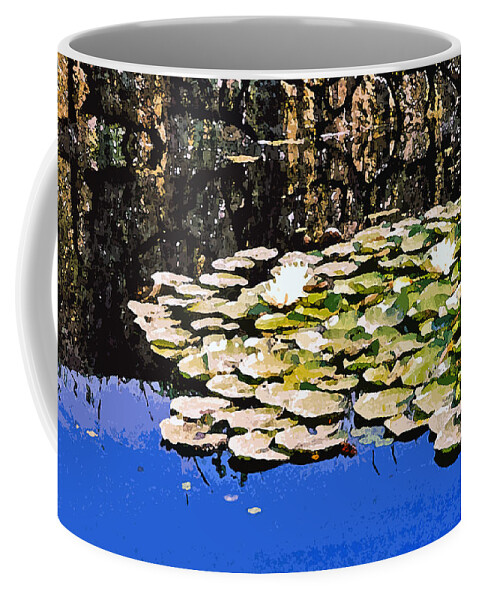 Oregon Coffee Mug featuring the digital art Oregon Garden Water Lilies by Gary Olsen-Hasek