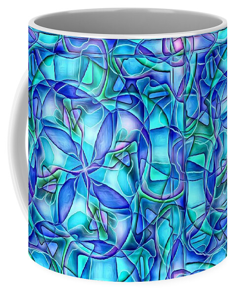Abstract Coffee Mug featuring the digital art Organic in Square by Ronald Bissett