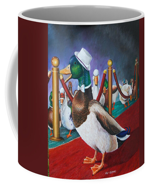  Ducks Coffee Mug featuring the painting Oscar by Arthur Covington
