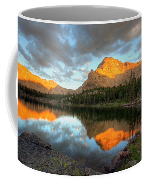 Landscape Coffee Mug featuring the photograph Ostler Lake and Peak by Brett Pelletier