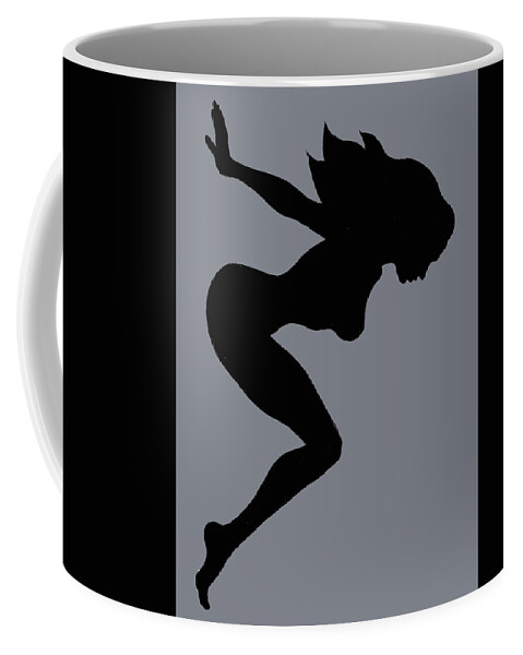 Mudflap Girl Coffee Mug featuring the painting Our Bodies Our Way Future Is Female Feminist Statement Mudflap Girl Diving by Tony Rubino