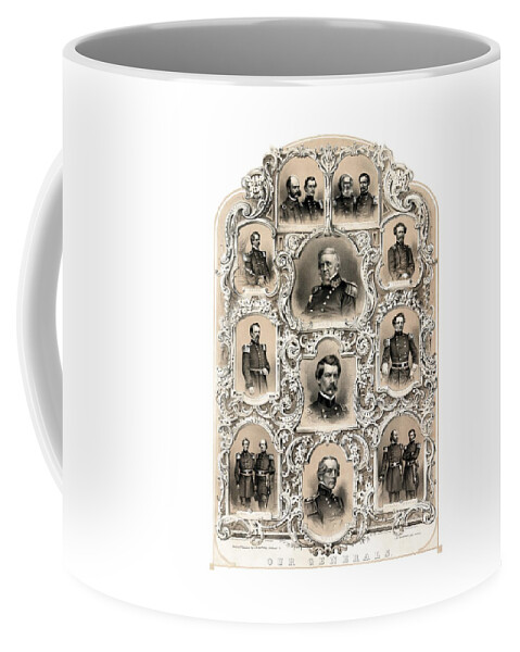 Civil War Coffee Mug featuring the painting Our Generals -- Union Civil War by War Is Hell Store