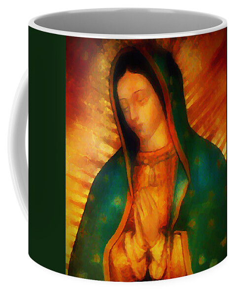 Virgin Coffee Mug featuring the digital art Our Lady of Guadalupe by Bill Cannon