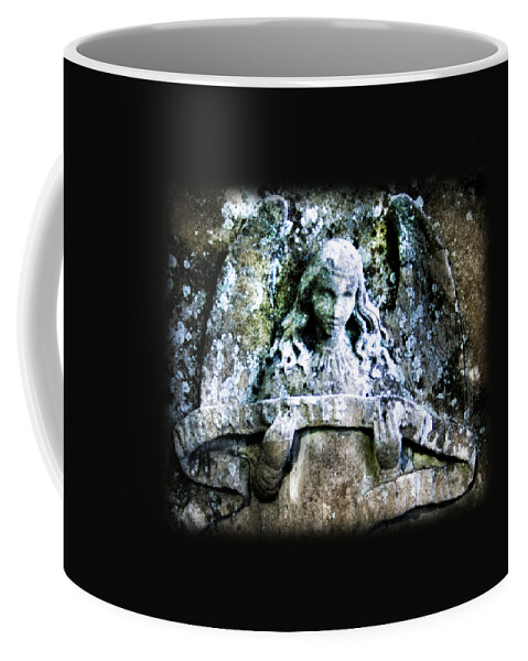 Angel Coffee Mug featuring the photograph Our Little Angel Stone Carving Horizontal by John Harmon