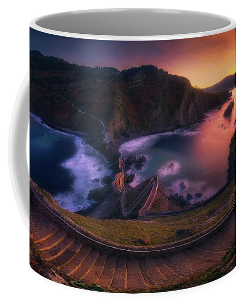 Gaztelugatxe Coffee Mug featuring the photograph Our small Wall of China by Mikel Martinez de Osaba