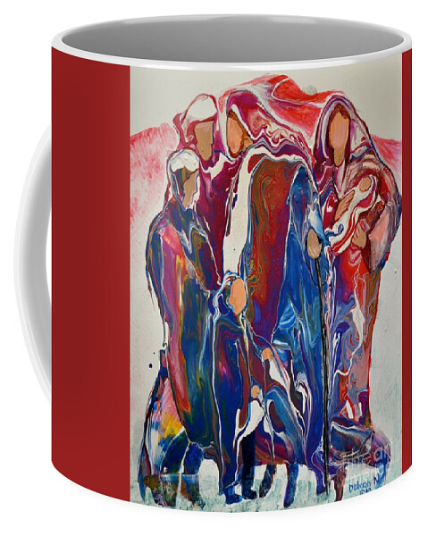 Acrylic Pour Coffee Mug featuring the painting Out of Egypt by Deborah Nell