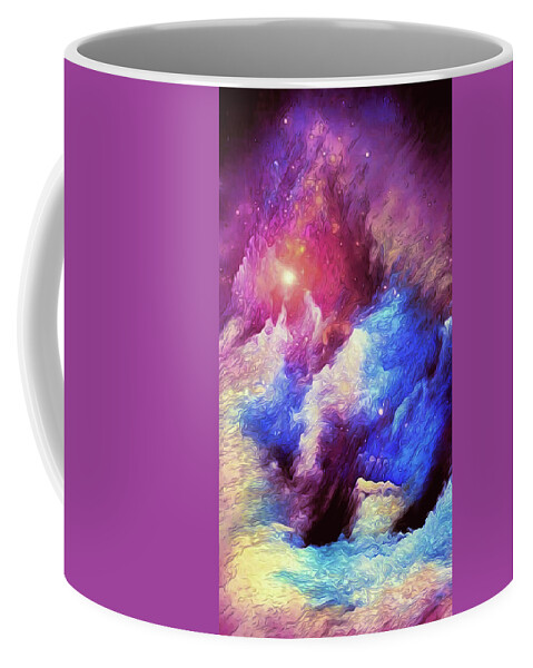 Universe Panorama Coffee Mug featuring the painting Out of Time and Space - 02 by AM FineArtPrints