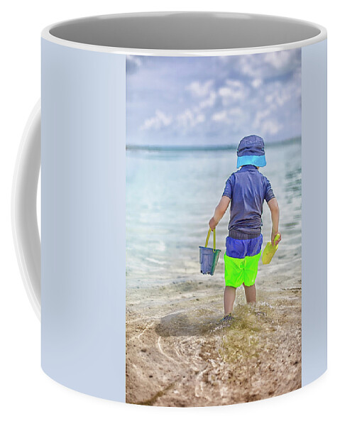 Boy Coffee Mug featuring the photograph Out On A Mission by Elvira Pinkhas