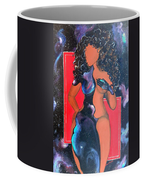 Curvy Women Coffee Mug featuring the painting Outta Dis World by Diamin Nicole