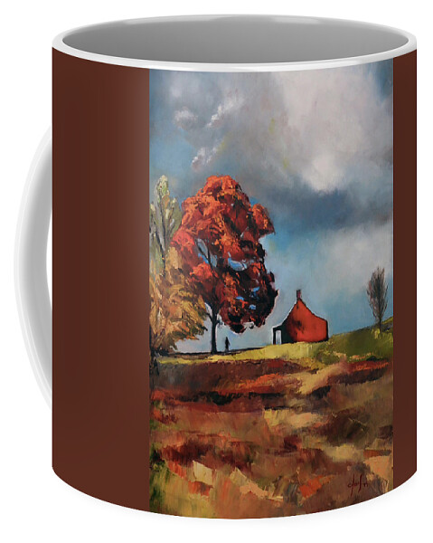  Coffee Mug featuring the painting Over the Hill by Josef Kelly