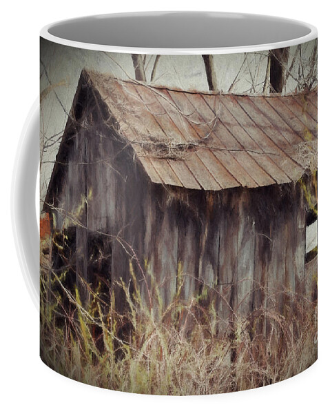 Barn Coffee Mug featuring the photograph Overgrown by Kerri Farley