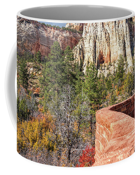 John Bailey Coffee Mug featuring the photograph Overlook in Zion National Park Upper Plateau by John M Bailey