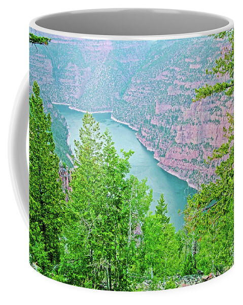 Overlooking Red Canyon In Flaming Gorge National Recreation Area Coffee Mug featuring the photograph Overlooking Red Canyon in Flaming Gorge National Recreation Area, Utah by Ruth Hager