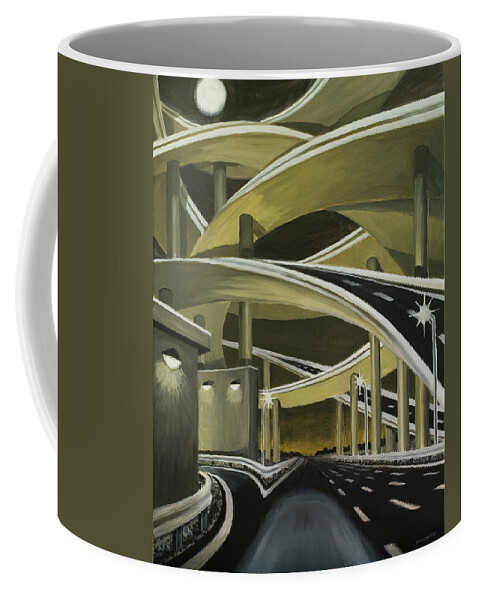 Streets Coffee Mug featuring the painting Overpassed by Tommy Midyette