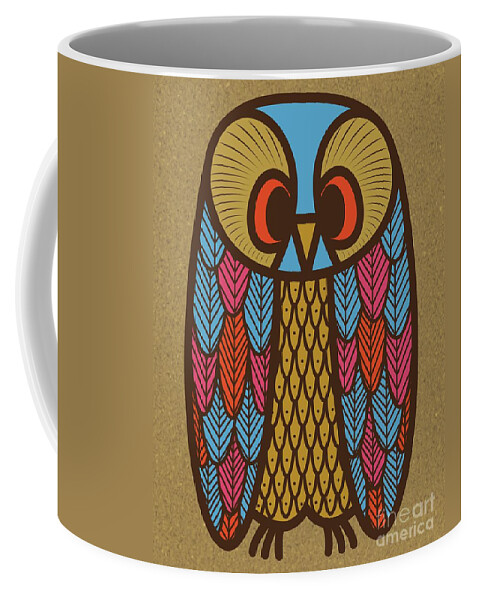 Mid Century Modern Coffee Mug featuring the digital art Owl 1 by Donna Mibus