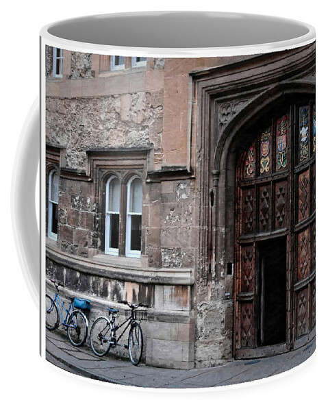 Oxford Coffee Mug featuring the photograph Oxford Door by Peggy Dietz