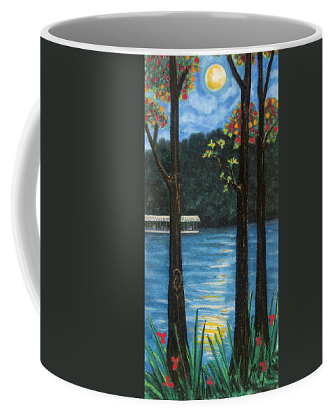 Moon Coffee Mug featuring the pastel Ozark Moon by Michele Fritz