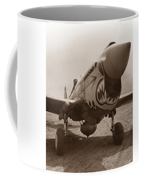 Ww2 Coffee Mug featuring the photograph P-40 Warhawk - World War 2 by War Is Hell Store