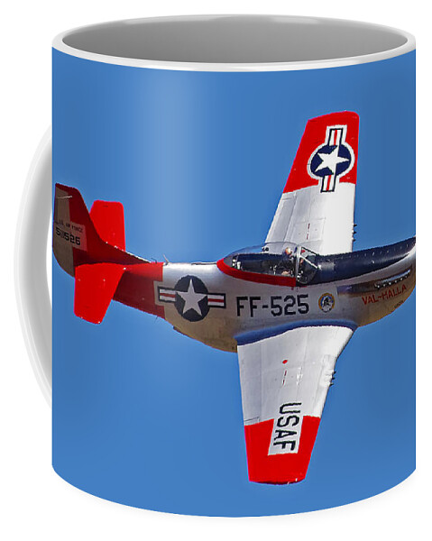 Images Coffee Mug featuring the photograph P-51D Mustang Flyby by Rick Bures