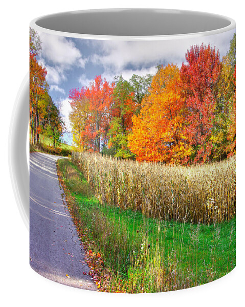 Pennsylvania Coffee Mug featuring the photograph PA Country Roads - Autumn Colorfest No. 1 - Harvest Time - Laurel Highlands, Somerset County by Michael Mazaika