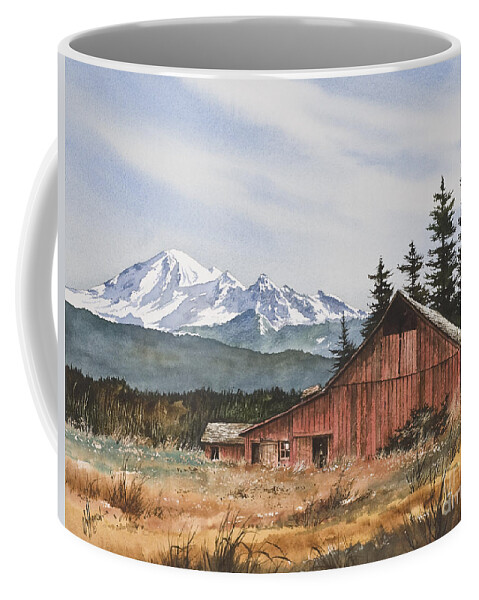 Pacific Northwest Landscape Watercolor Paintings Coffee Mug featuring the painting Pacific Northwest Landscape by James Williamson