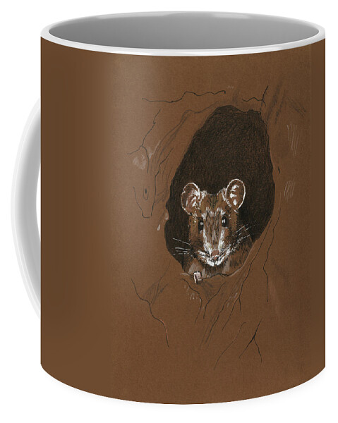 Mouse Coffee Mug featuring the painting Pack Rat by Masha Batkova