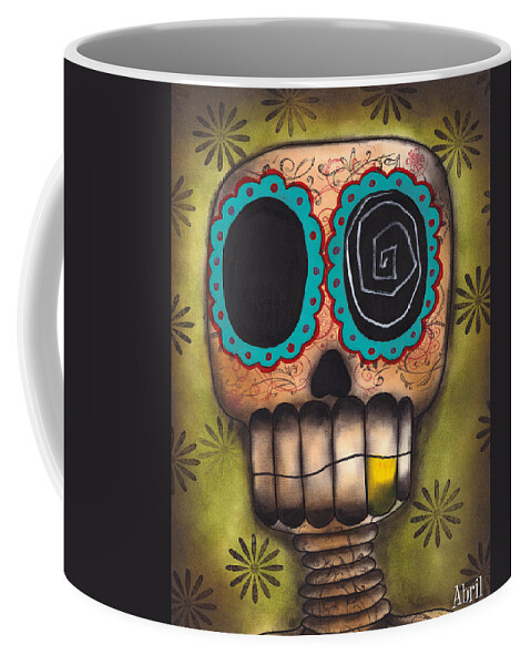 Day Of The Dead Coffee Mug featuring the painting Paco el Feliz by Abril Andrade