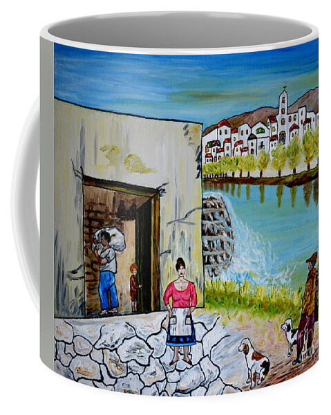 Italian Artist Coffee Mug featuring the painting Paesaggio siciliano by Loredana Messina
