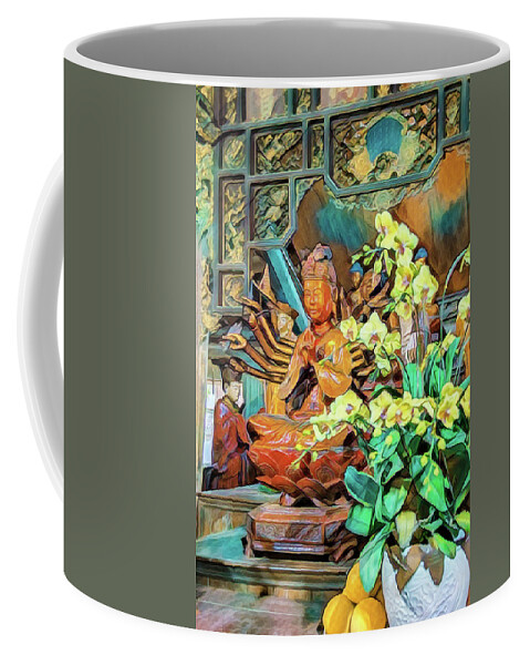 Altar Coffee Mug featuring the photograph Pagoda Altar by Maria Coulson
