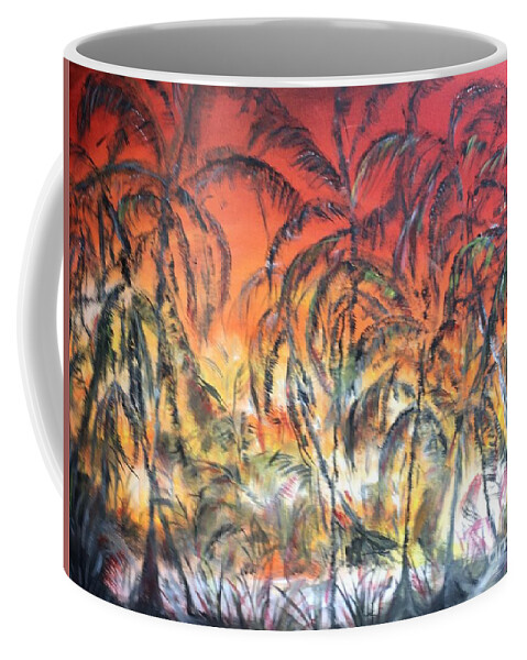 Effusive Eruptions Coffee Mug featuring the painting Lava Ahi by Michael Silbaugh