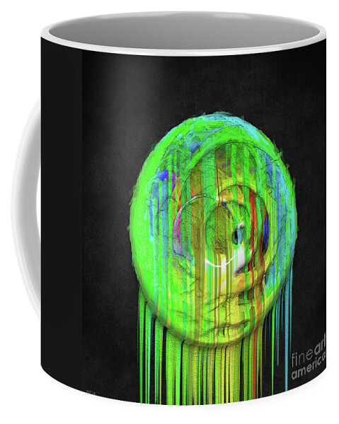 Three Dimensional Coffee Mug featuring the digital art Paint Meets Gravity by Phil Perkins