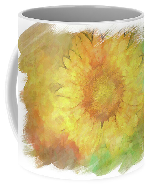 Sunflowers Coffee Mug featuring the digital art Painted Sunflower by Eleanor Abramson