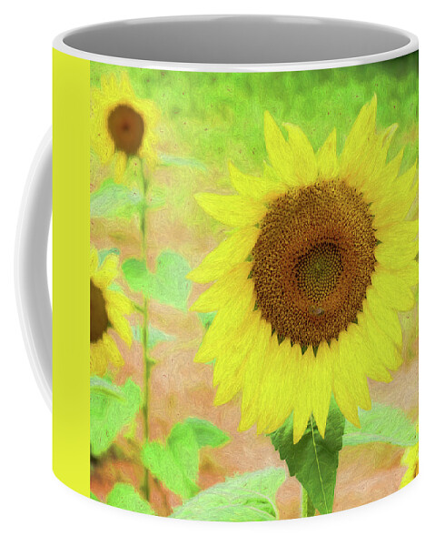 Painterly Coffee Mug featuring the photograph Painterly Sunflower by Georgette Grossman