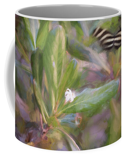 Butterfly Coffee Mug featuring the photograph Painterly Zebra Butterfly by Artful Imagery