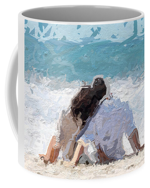 Painting Of Lovers Coffee Mug featuring the painting Painting Of Lovers,painting Of Love Images,painting Of Love And Life,painting Of Love Couple On The by Ladonya Pearson