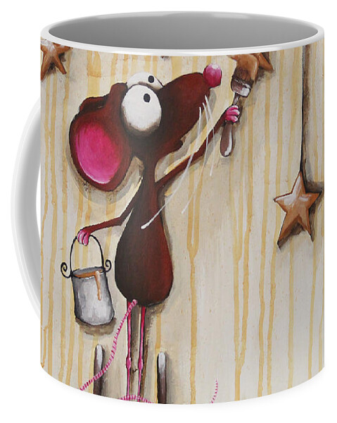 Mouse Coffee Mug featuring the painting Painting Stars by Lucia Stewart