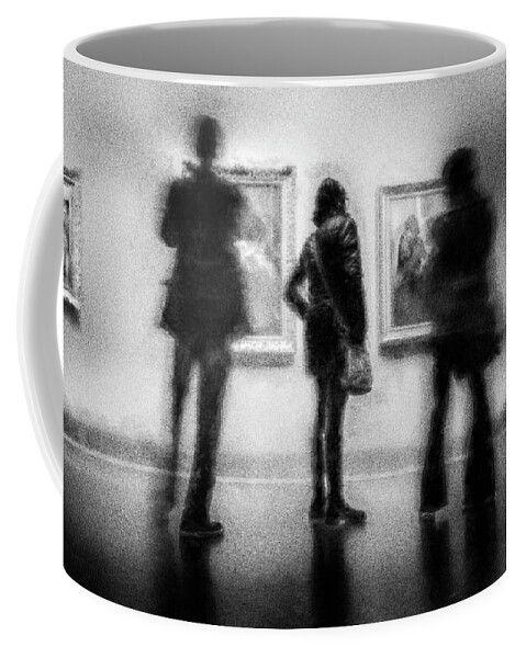 People Coffee Mug featuring the digital art Paintings at an Exhibition by Celso Bressan