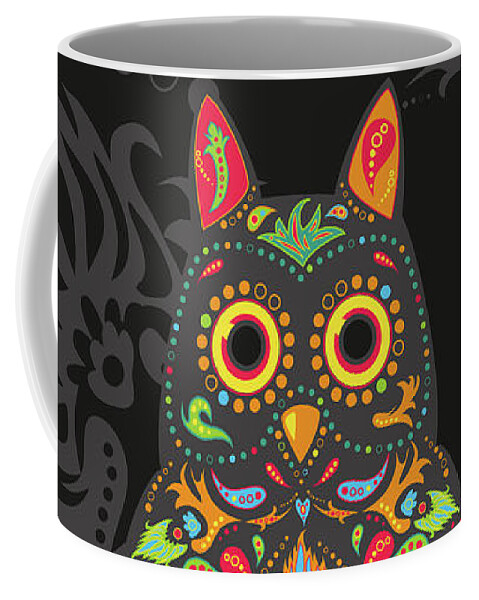 Owl Coffee Mug featuring the digital art Paisley Owl by Shari Warren