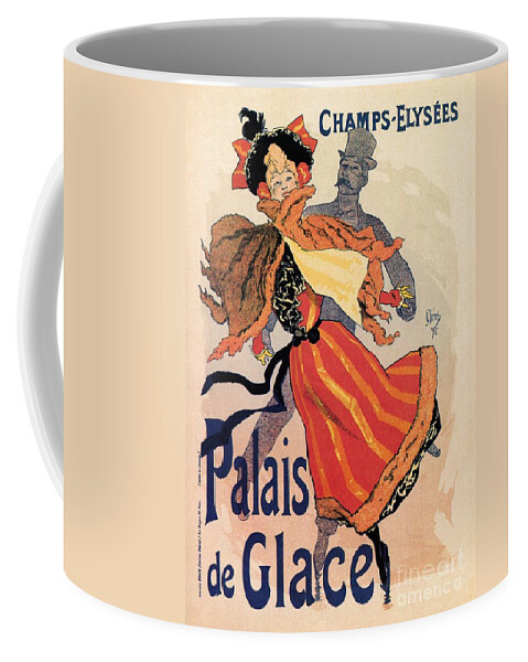 Vintage Coffee Mug featuring the drawing Palais de Glace Jules Cheret by Heidi De Leeuw