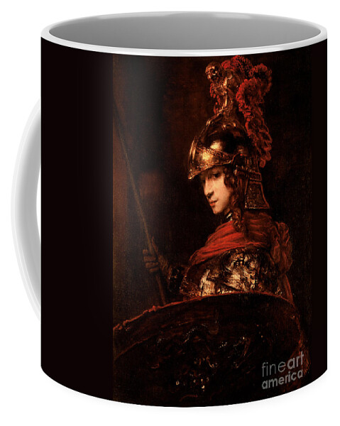 Pallas Coffee Mug featuring the painting Pallas Athena by Rembrandt