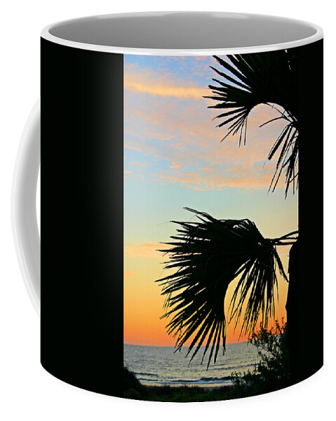 Beach Coffee Mug featuring the photograph Palm Silhouette by Kristin Elmquist