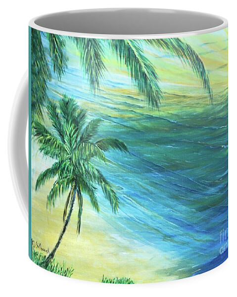 Palm Trees Coffee Mug featuring the painting Loulu Shore by Michael Silbaugh