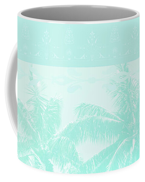 Aloha Coffee Mug featuring the photograph Palm Trees Hawaii Tropical Cyan by Sharon Mau