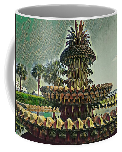 Palm Coffee Mug featuring the photograph Palms and Pineapples by Sherry Kuhlkin