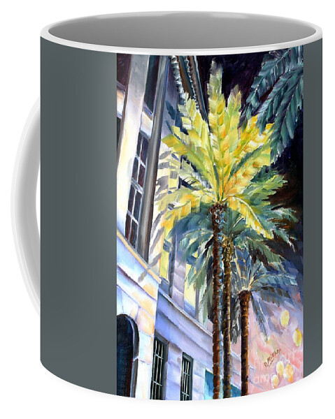 New Orleans Art Coffee Mug featuring the painting Palms in New Orleans by Diane Millsap