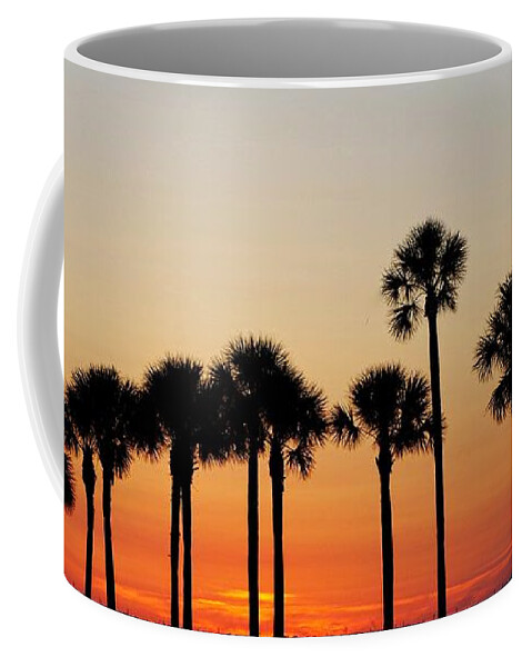 Sunset Coffee Mug featuring the photograph Palms by Stoney Lawrentz
