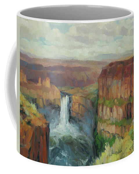 Waterfall Coffee Mug featuring the painting Palouse Falls by Steve Henderson