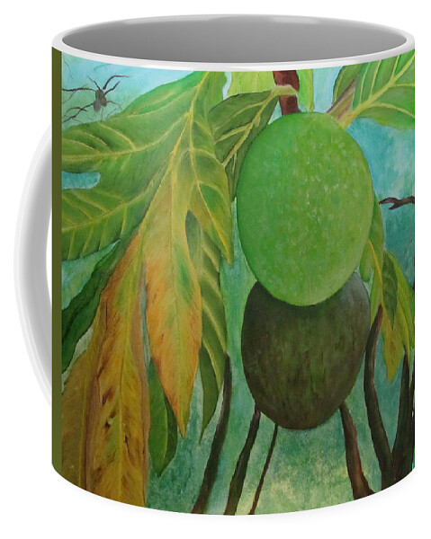 Breadfruits Coffee Mug featuring the painting Panas by Gloria E Barreto-Rodriguez