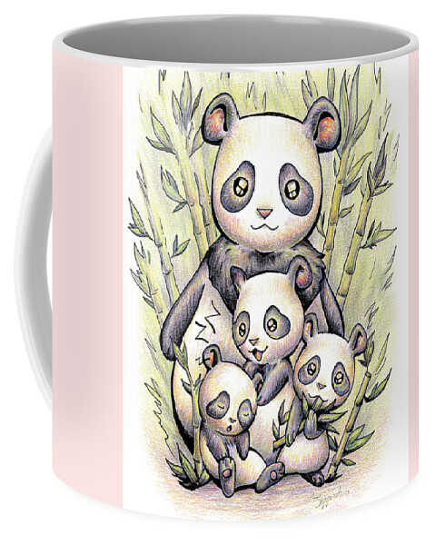Endangered Animal Coffee Mug featuring the drawing Endangered Animal Giant Panda by Sipporah Art and Illustration